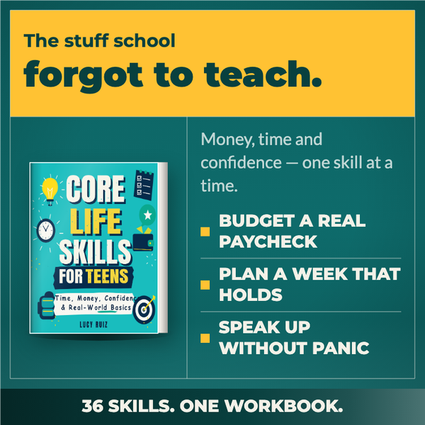 Core Life Skills for Teens A+ content template preview