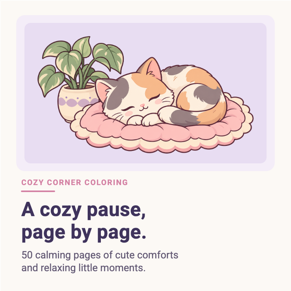Cozy Cuties Coloring A+ content template preview