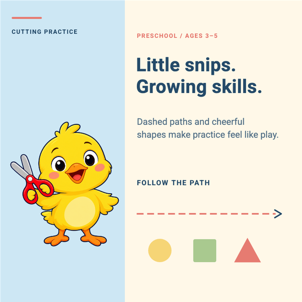 Cutting Practice Preschool A+ content template preview