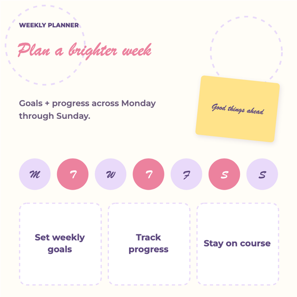 Doodle Weekly Planner A+ content template preview