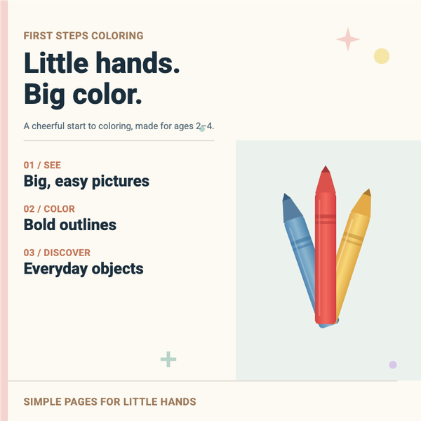 First Steps Coloring A+ content template preview