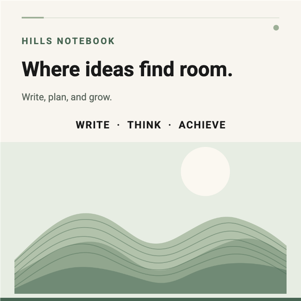 Hills Notebook A+ content template preview