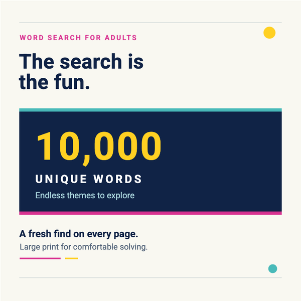 Midnight Word Search Adults A+ content template preview