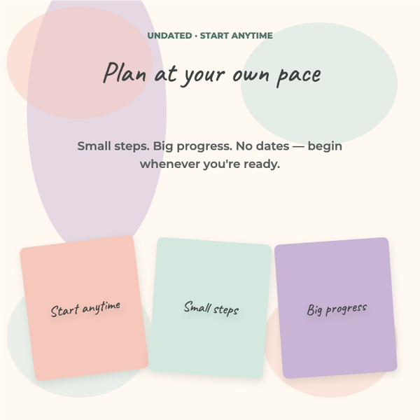 Playful Undated Planner A+ content template preview