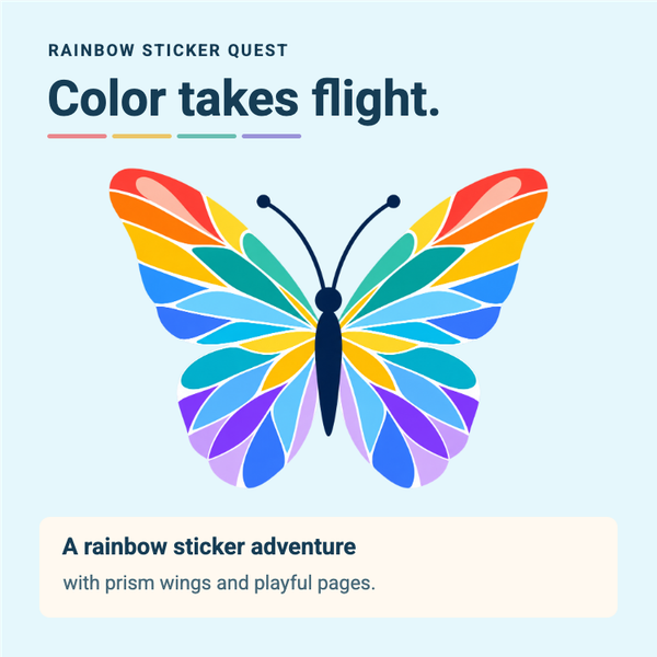 Rainbow Sticker Quest A+ content template preview