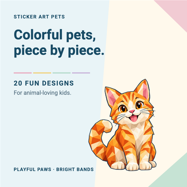 Sticker Art Pets A+ content template preview