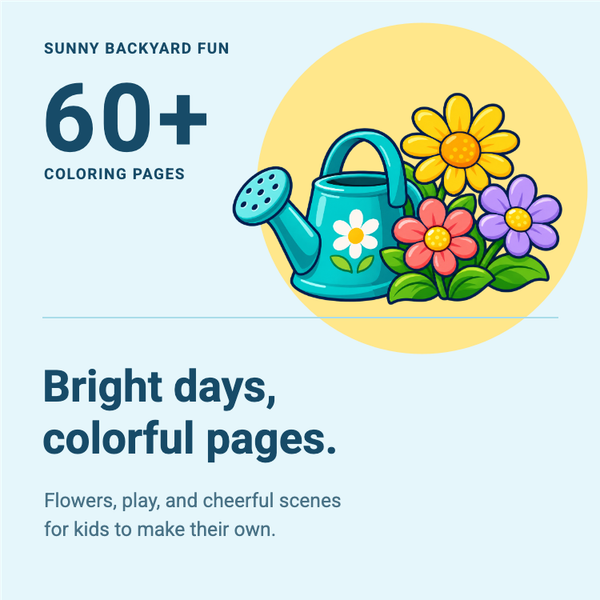 Sunny Backyard Fun A+ content template preview