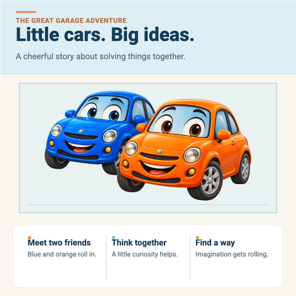 The Great Garage Adventure A+ content template preview
