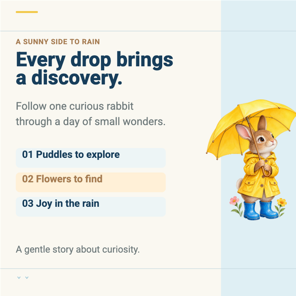 The Rabbit’s Rainy Day A+ content template preview