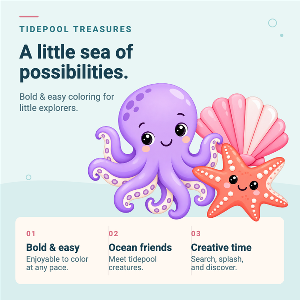Tidepool Treasures A+ content template preview