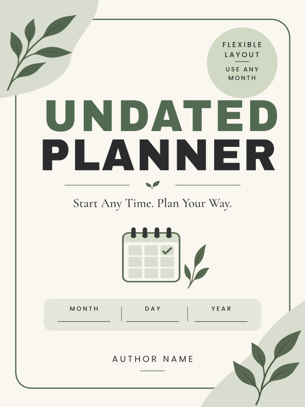 Undated Planner A+ content template preview