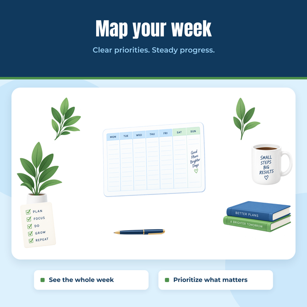 Weekly Clarity Planner A+ content template preview
